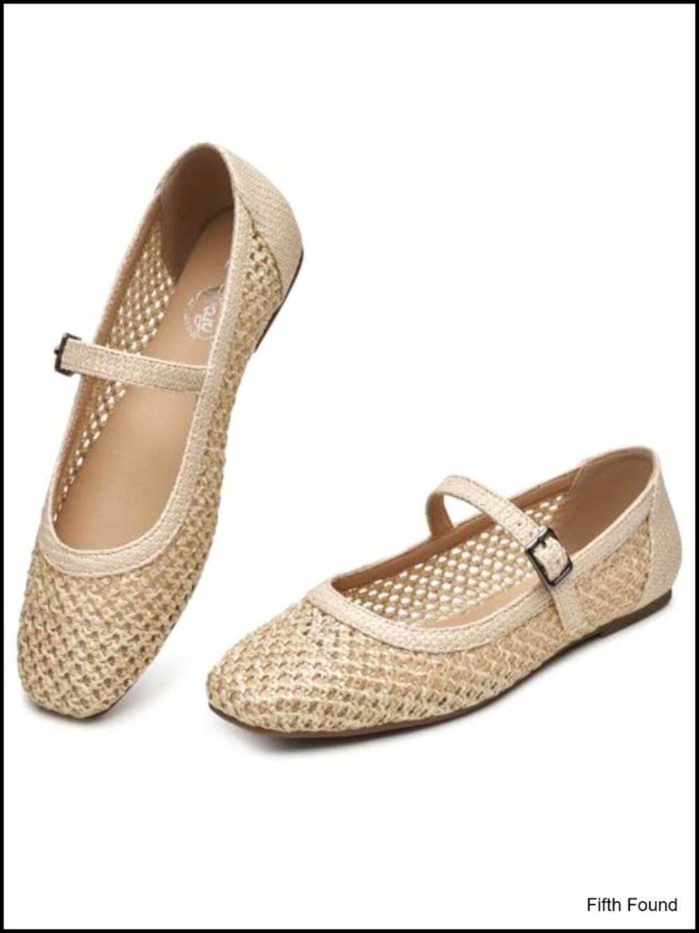 Woven Mary Jane Flats Women Dressy Ballet Comfort Memory Foam